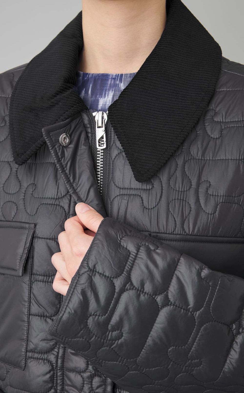 キルティングミディジャケット