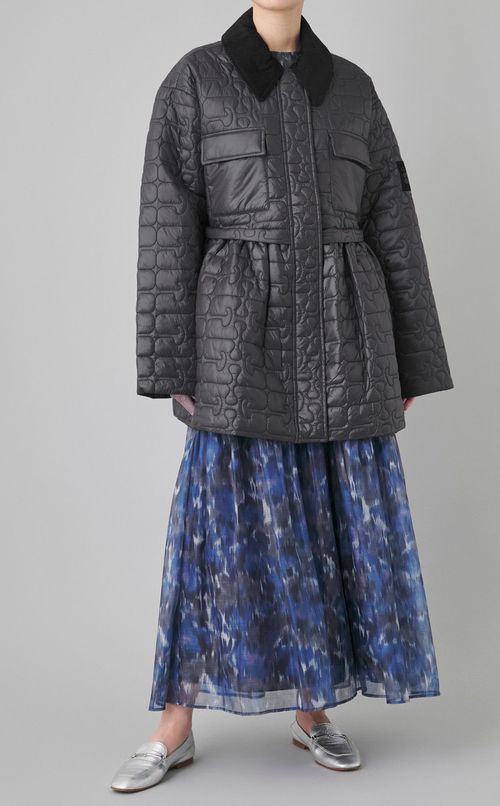 キルティングミディジャケット