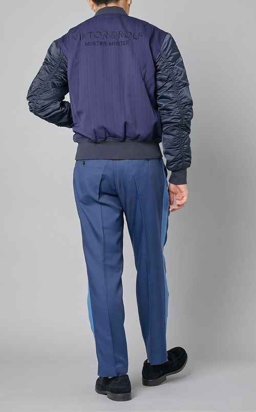 バックストライプブルゾン