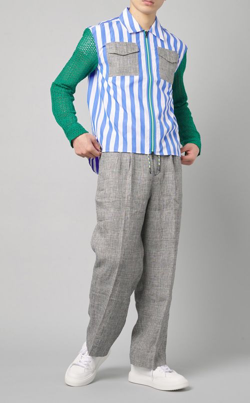 チェック柄ワイドパンツ