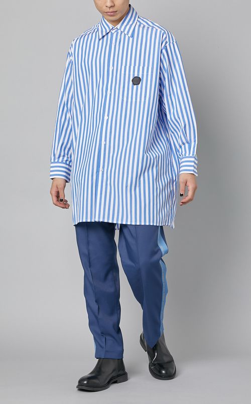 ストライプロングシャツ