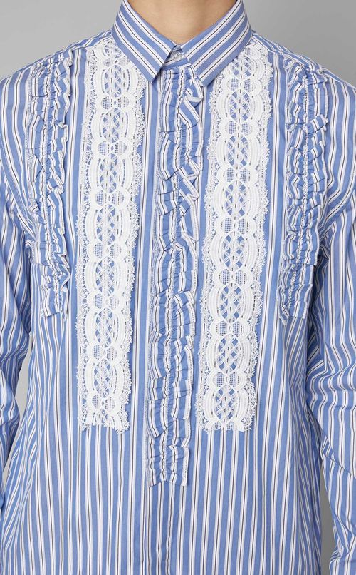 ストライプフリルシャツ