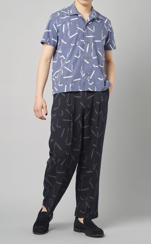 総柄オープンカラーシャツ