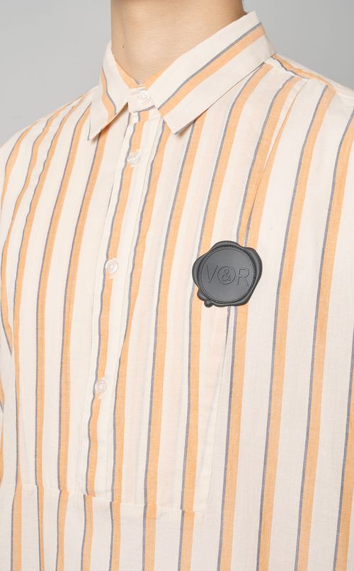 マルチストライププルオーバーシャツ