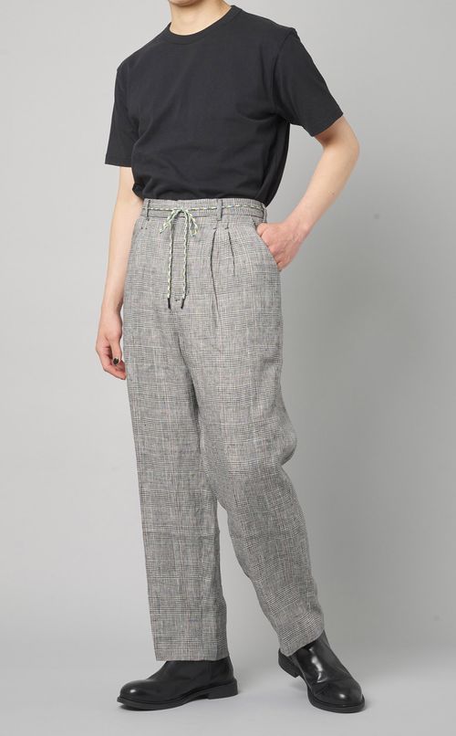 チェック柄ワイドパンツ