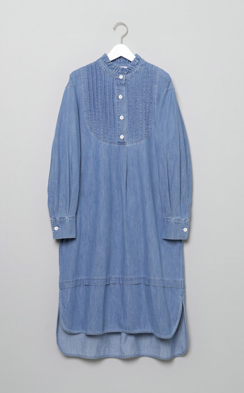 シャンブレーピンタックワンピース