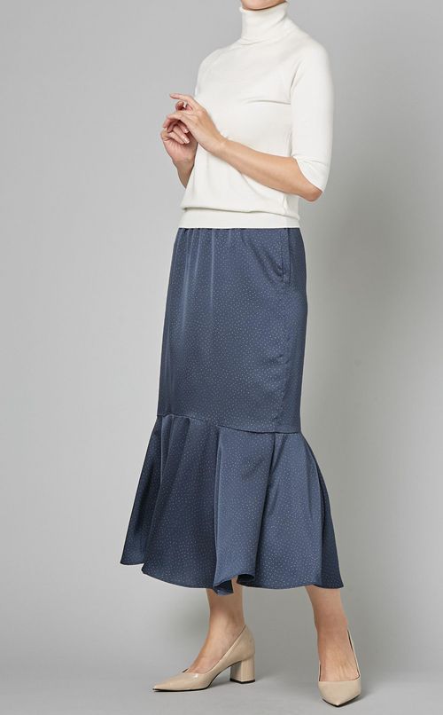 ドットプリントマーメイドスカート