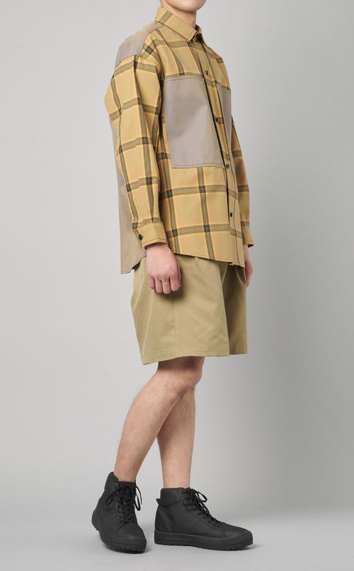 チェックコンビシャツブルゾン