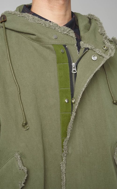 グラフィックフィッシュテールパーカー