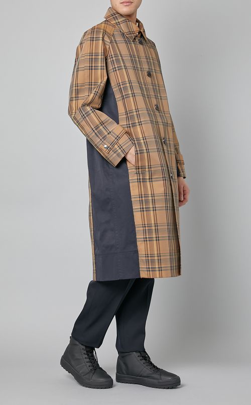 チェックボンディングコート