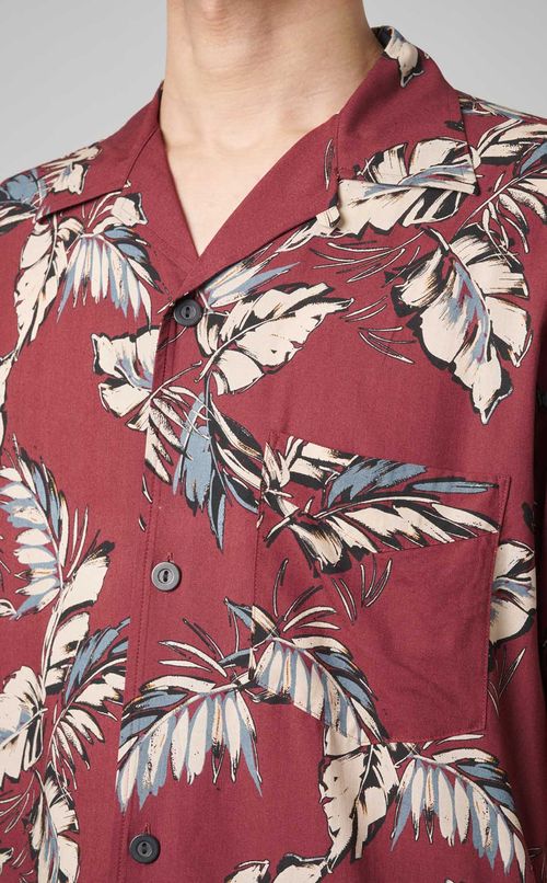 レーヨンプリントアロハシャツ