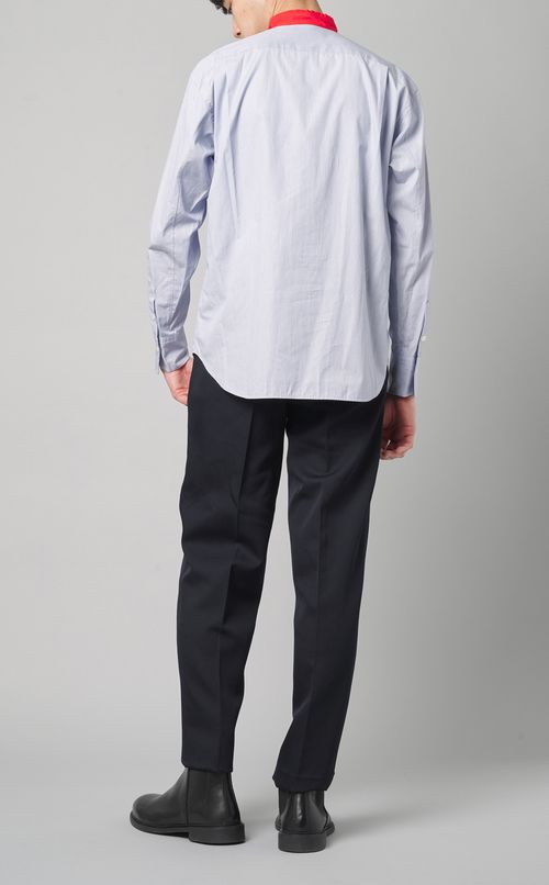 ストライプバイカラーシャツ