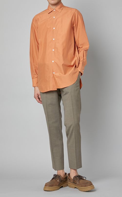 コットンシルクセミワイドカラーシャツ