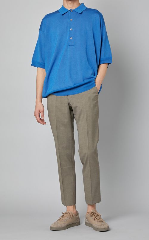 シルクコットンポロシャツ
