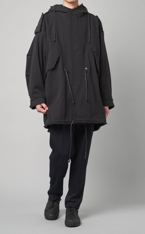 グラフィックフィッシュテールパーカー