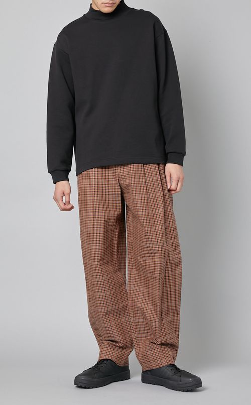 チェックワイドパンツ