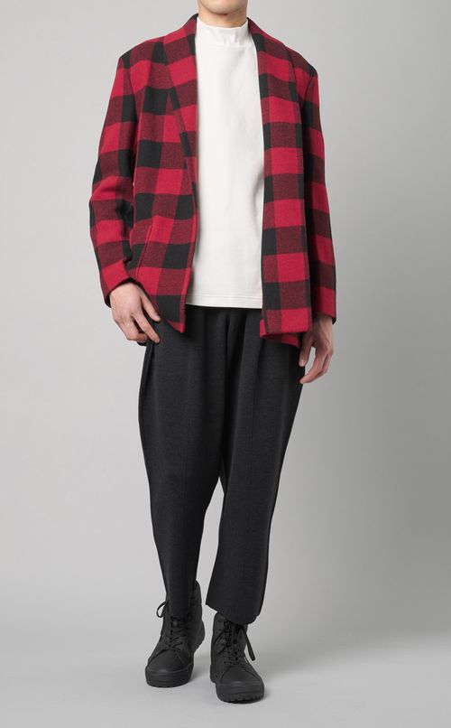 バッファローチェックショールカラージャケット