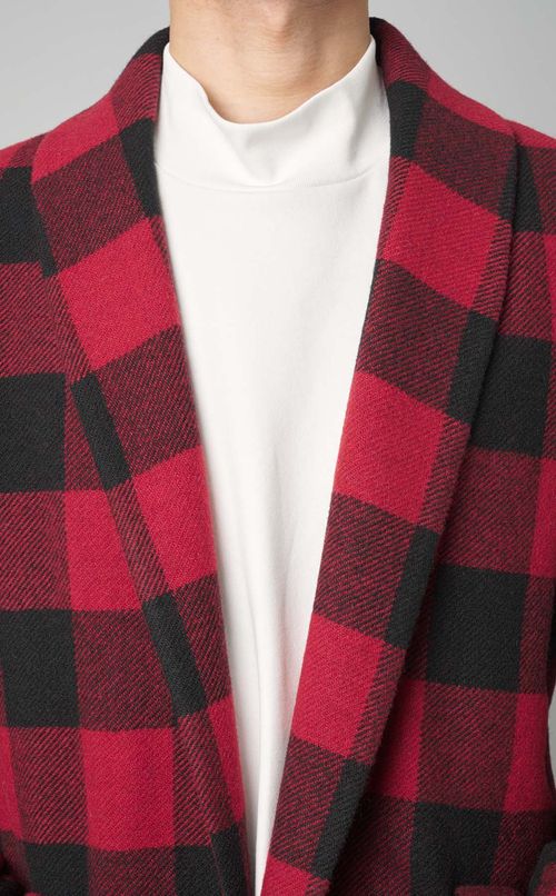 バッファローチェックショールカラージャケット