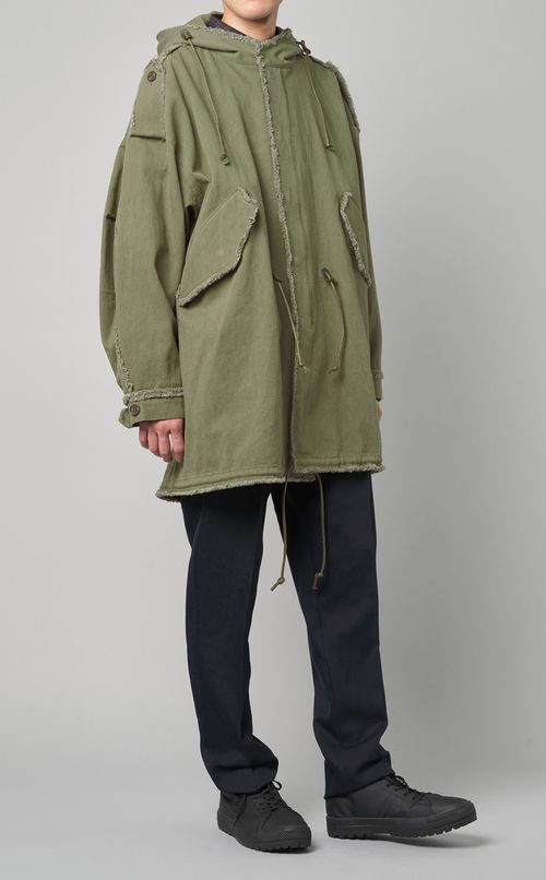 グラフィックフィッシュテールパーカー