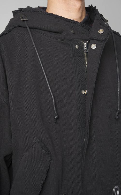 グラフィックフィッシュテールパーカー