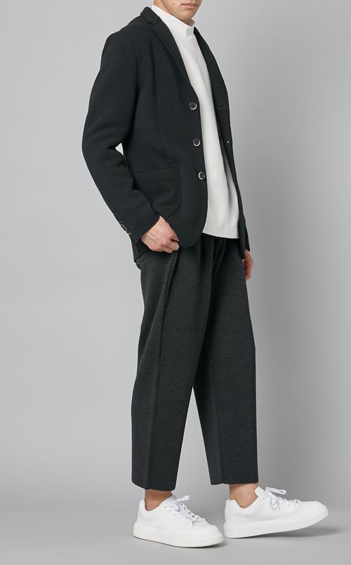 ウールジャージ3ボタンジャケット
