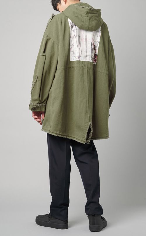 グラフィックフィッシュテールパーカー