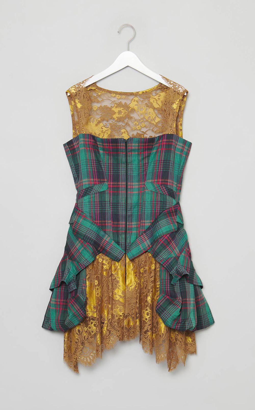 【roop】チェックレースドレス