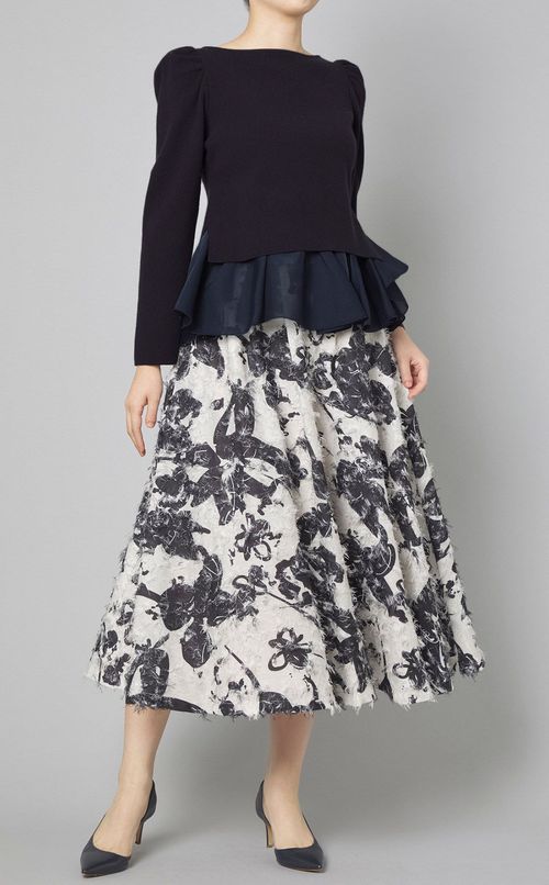 レイヤードニットプルオーバー