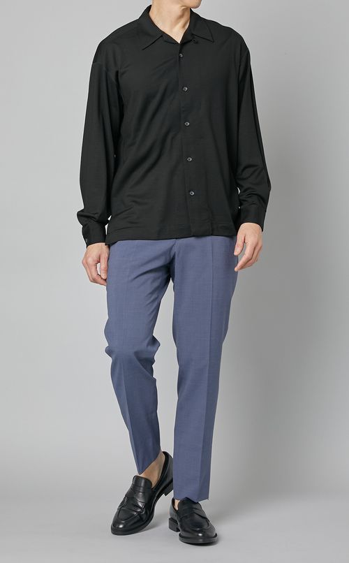 ウールナイロンジャージーシャツ