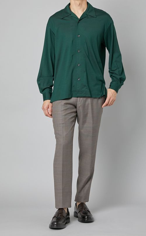 ウールナイロンジャージーシャツ