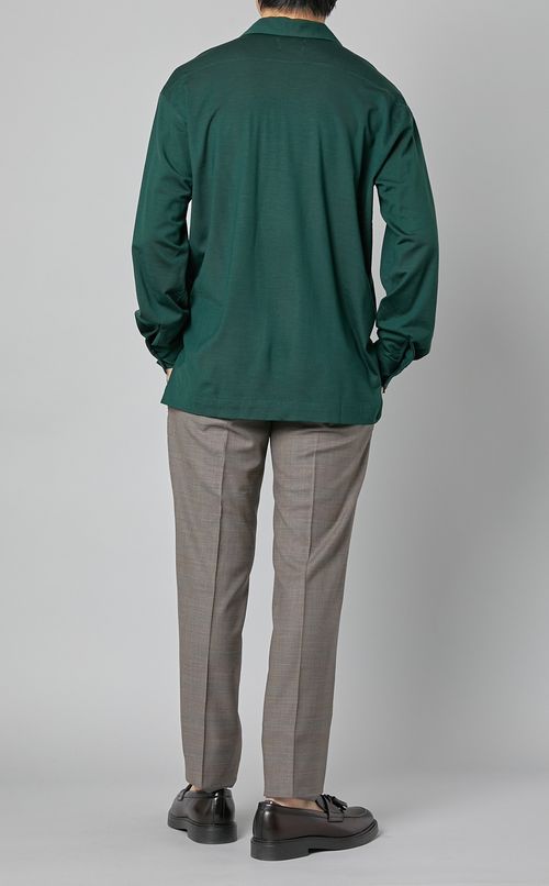 ウールナイロンジャージーシャツ