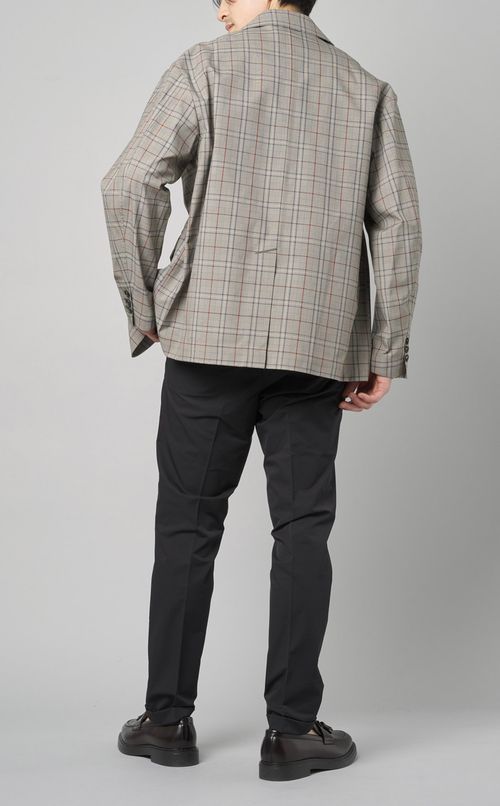 ポリエステルコットンチェックジャケット