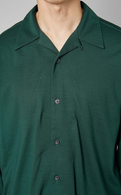 ウールナイロンジャージーシャツ