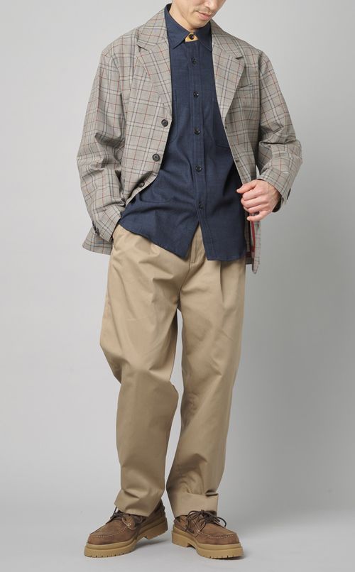 ポリエステルコットンチェックジャケット