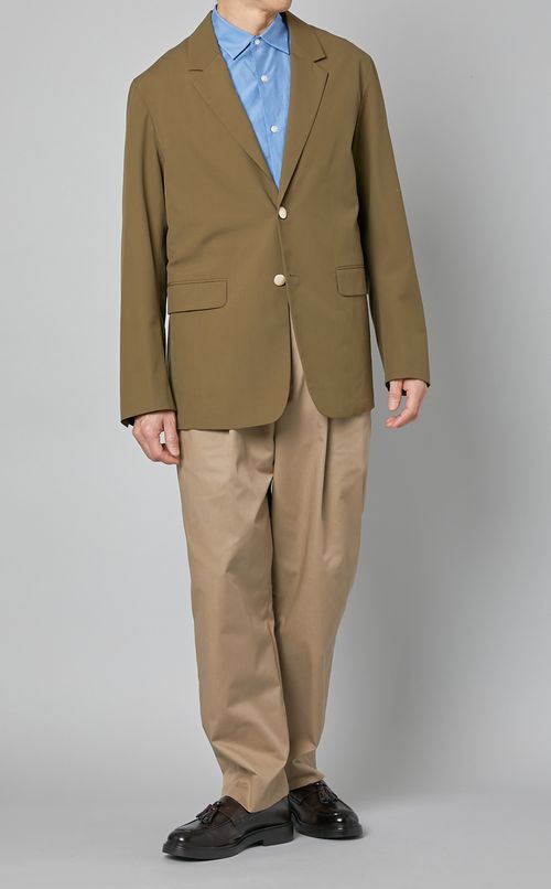 ポリエステルコットンプリーツパンツ