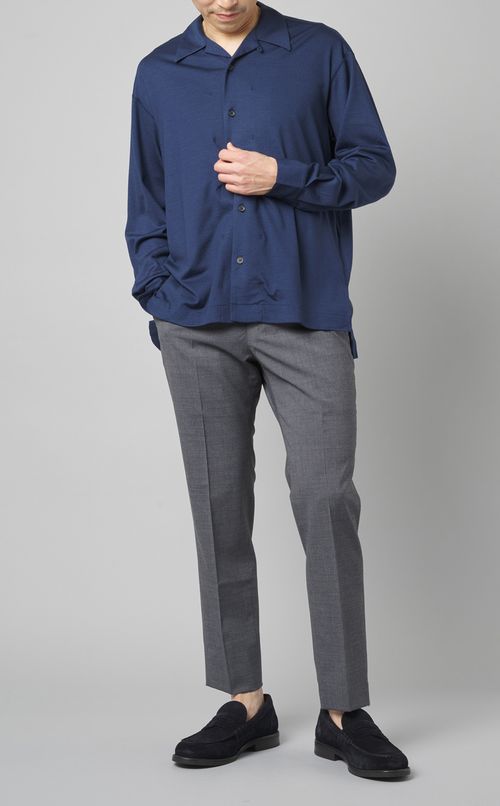 ウールナイロンジャージーシャツ