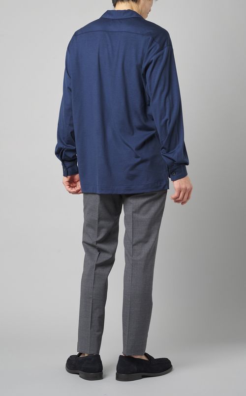 ウールナイロンジャージーシャツ