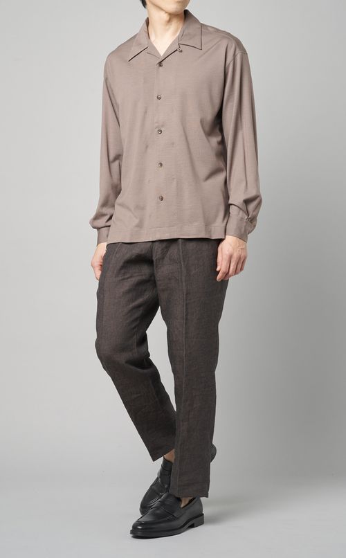 ウールナイロンジャージーシャツ