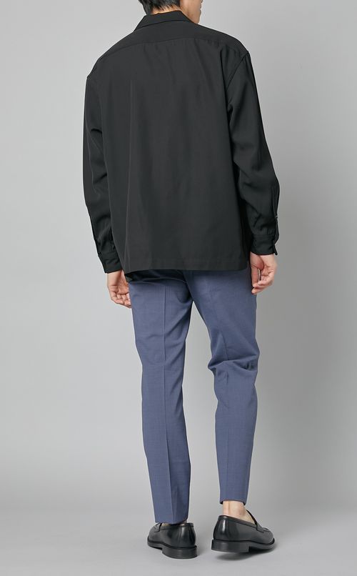 ウールレーヨンオープンカラーシャツ