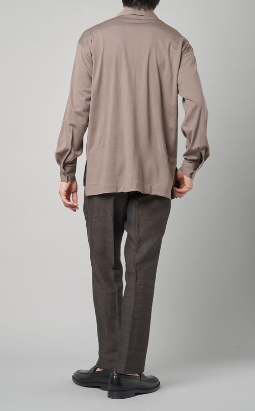 ウールナイロンジャージーシャツ