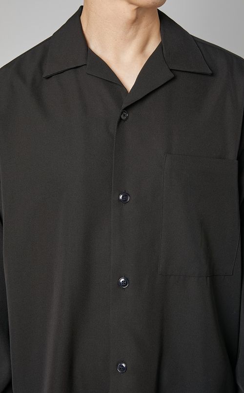 ウールレーヨンオープンカラーシャツ