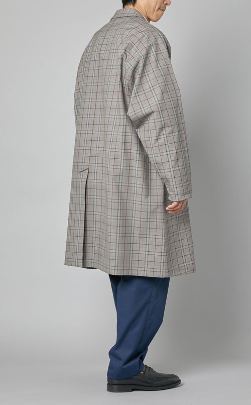 ポリエステルコットンチェックコート