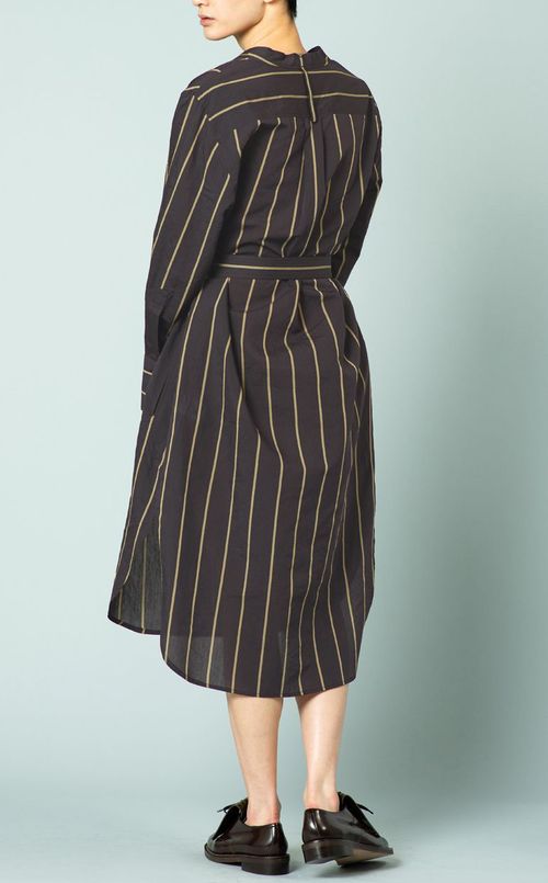 ベルト付ストライプワンピース