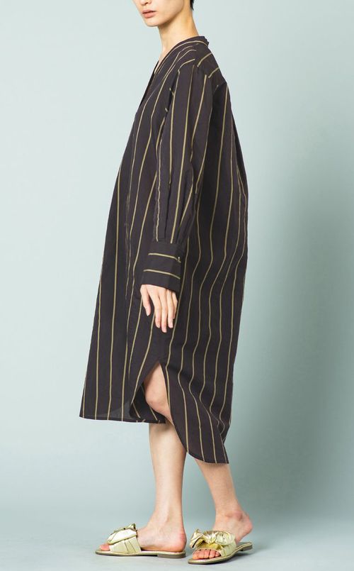 ベルト付ストライプワンピース