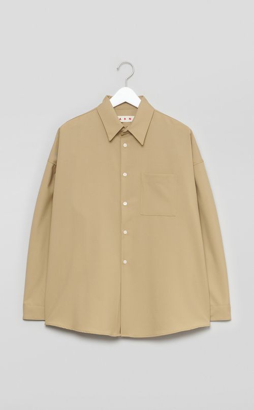 トロピカルウールロングスリーブシャツ