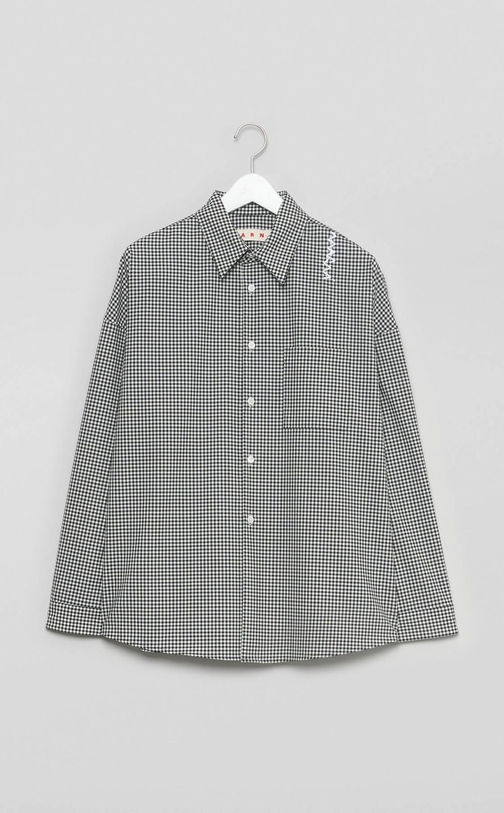 ギンガムチェックライトウールシャツ