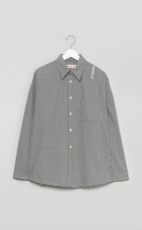 ギンガムチェックライトウールシャツ