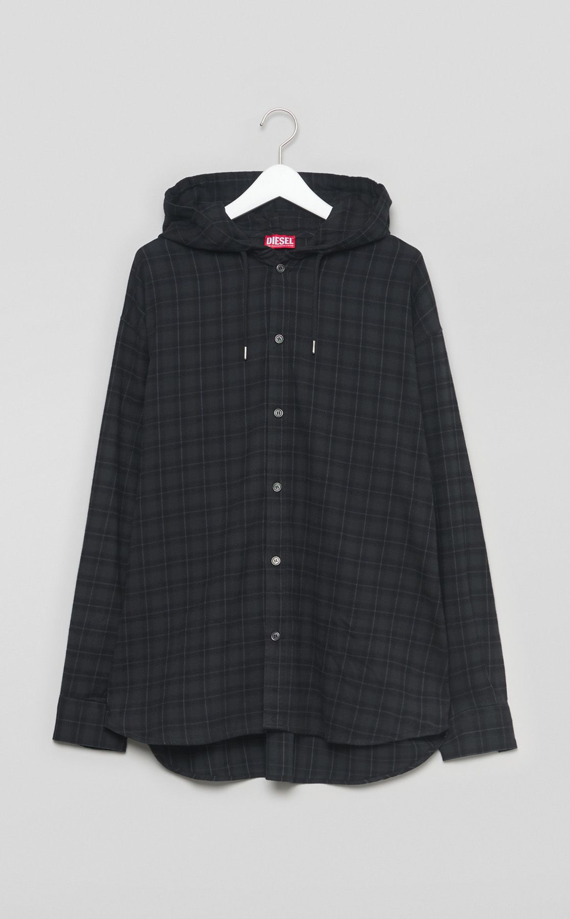 DIESEL フランネルチェックフードシャツ DIESEL｜《手洗い可》フランネルチェックフードシャツ