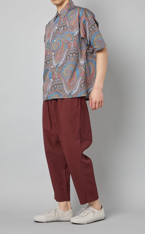 ペイズリープリント半袖シャツ