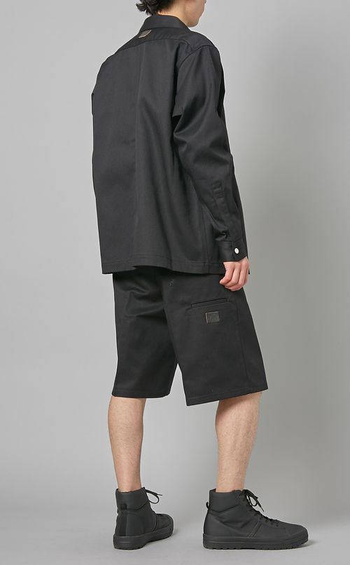 コットン混ジップシャツ